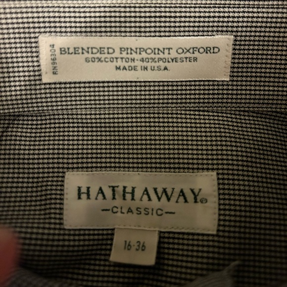 Gray Blended Pinpoint Oxford Button Up Dress Shirt 16 36 - Picture 4 of 6